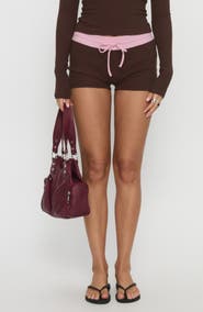 Princess Polly Baseline Ribbed Stretch Cotton Micro Shorts