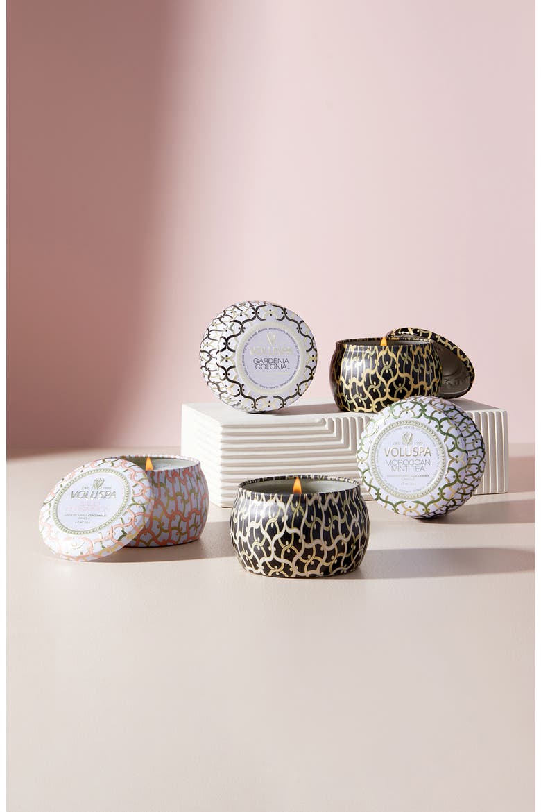 Maison Set of 5 Mini Tin Candles, Alternate, color, PINK