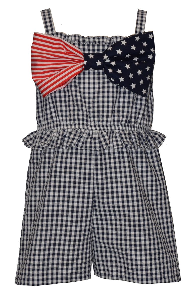 Kids' Bow Bodice Romper, Main, color, BLUE