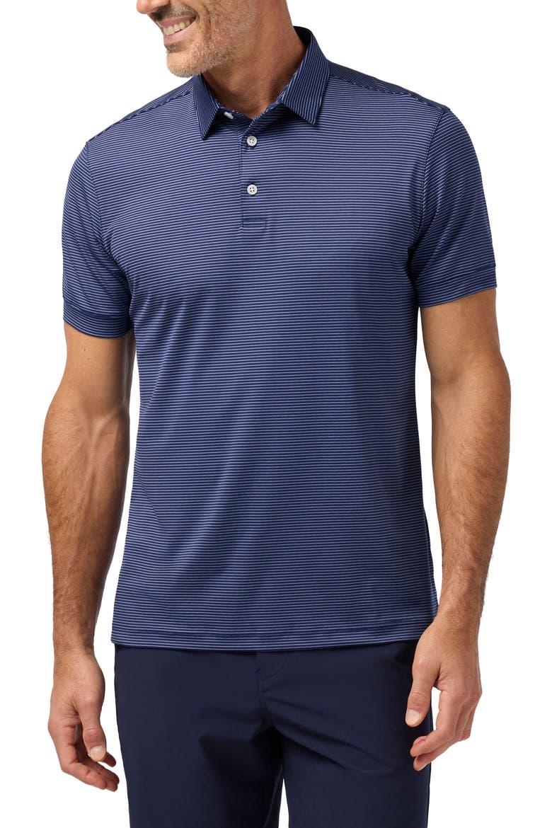 Versa Trim Fit Cobalt Balanced Stripe Polo, Main, color, COBALT BALANCED STRIPE