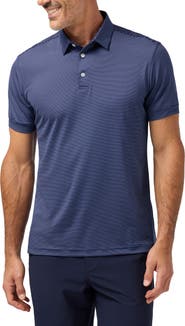 Mizzen+Main Versa Trim Fit Cobalt Balanced Stripe Polo