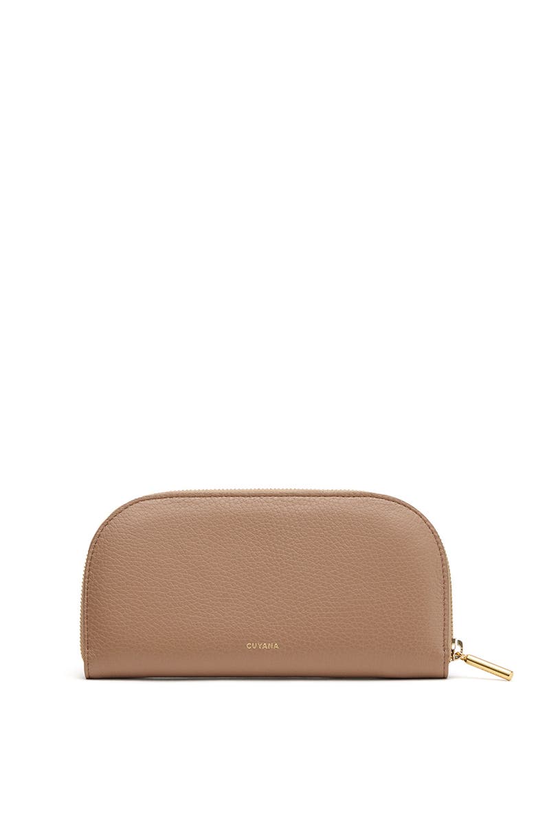 Cuyana Curved Zip Wallet, Main, color, Cappuccino
