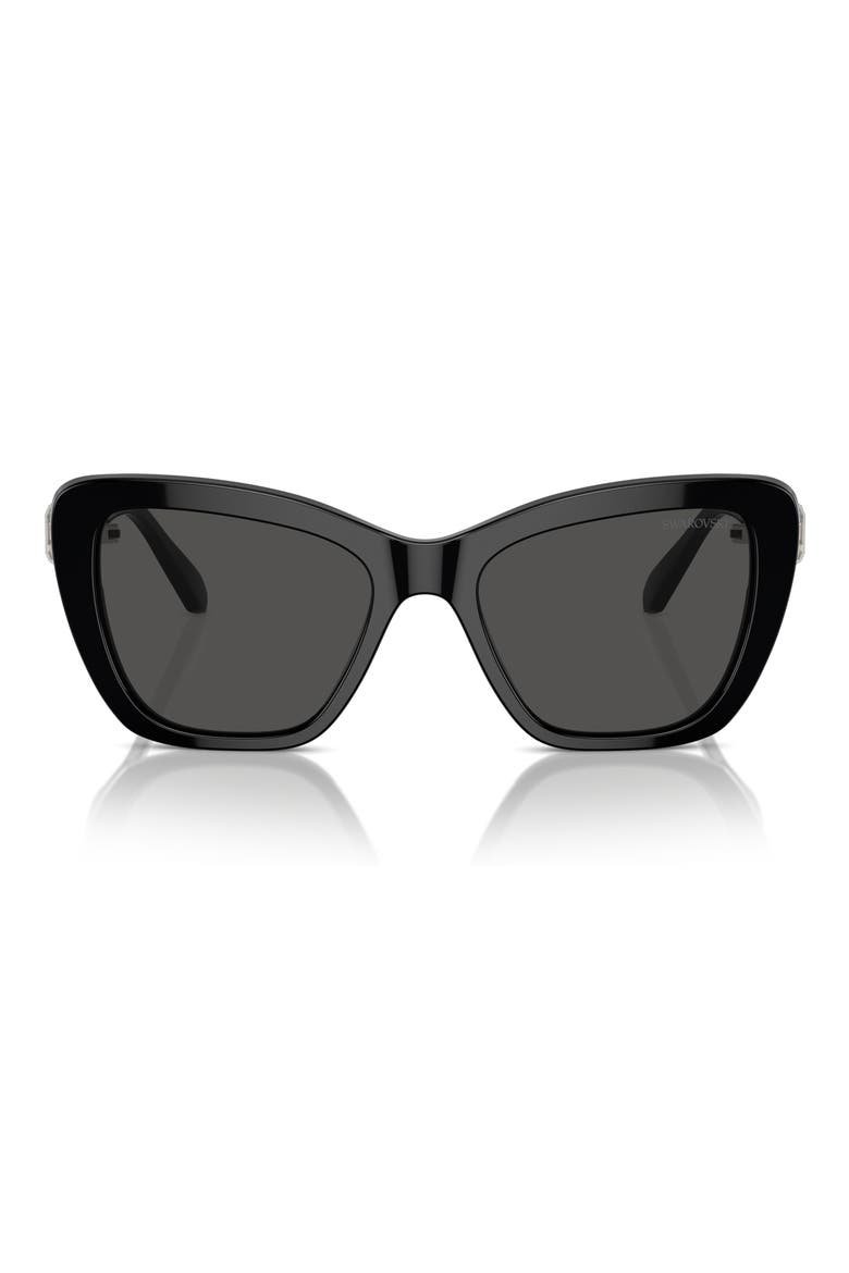 52mm Cat Eye Sunglasses, Main, color, BLACK