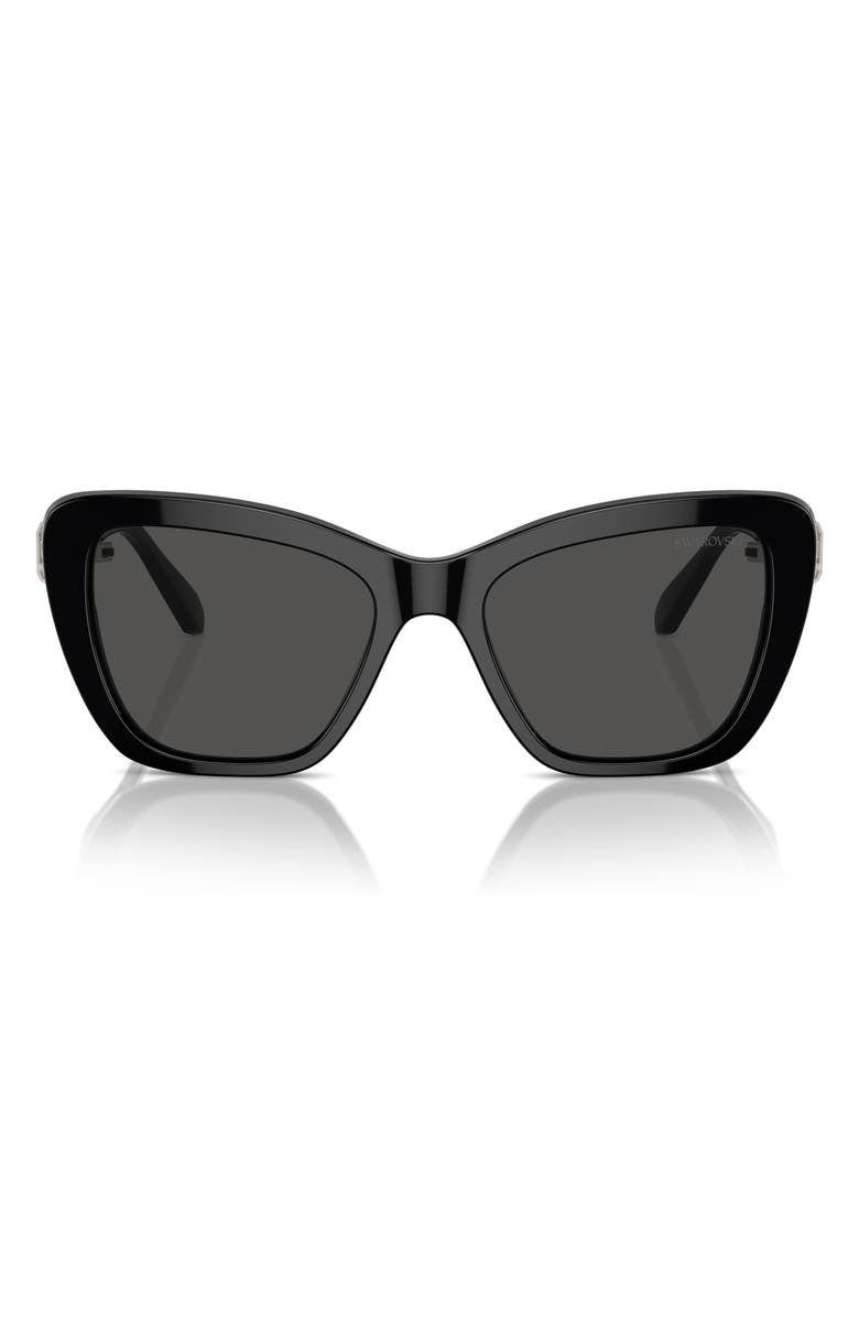 Swarovski 52mm Cat Eye Sunglasses, Main, color, Black