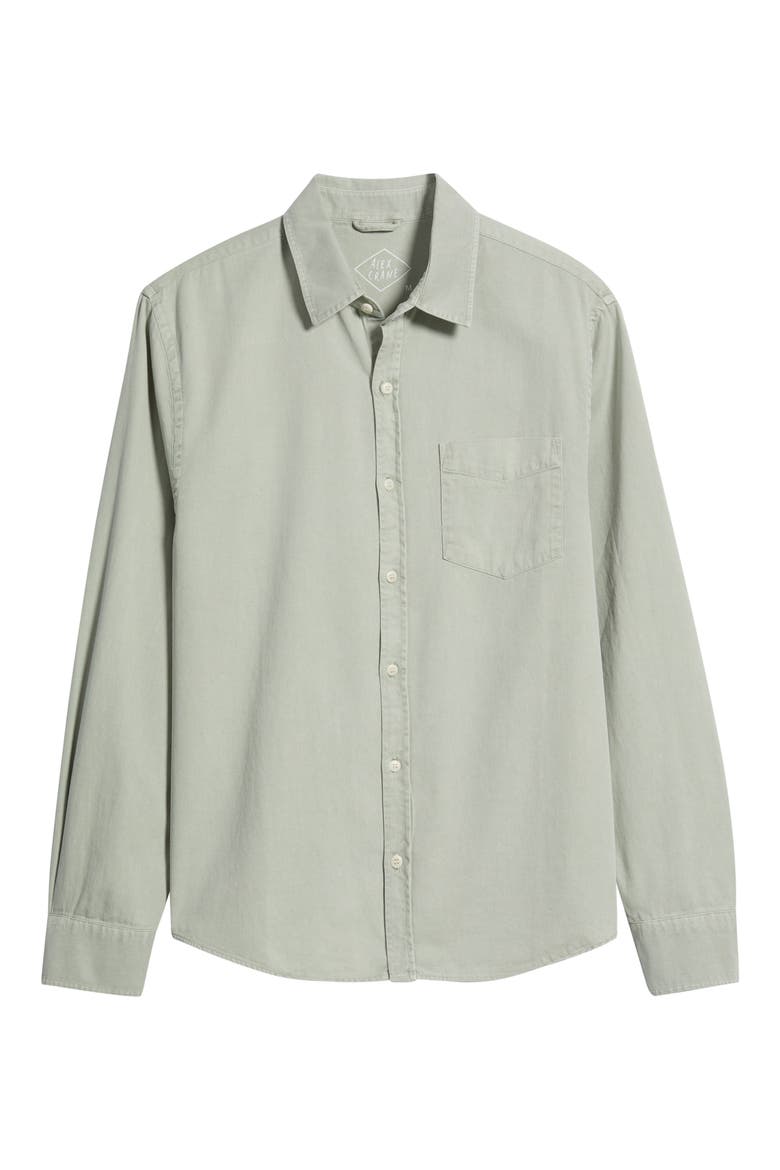 Organic Cotton Twill Long Sleeve Shirt, Alternate, color, SEAGRASS