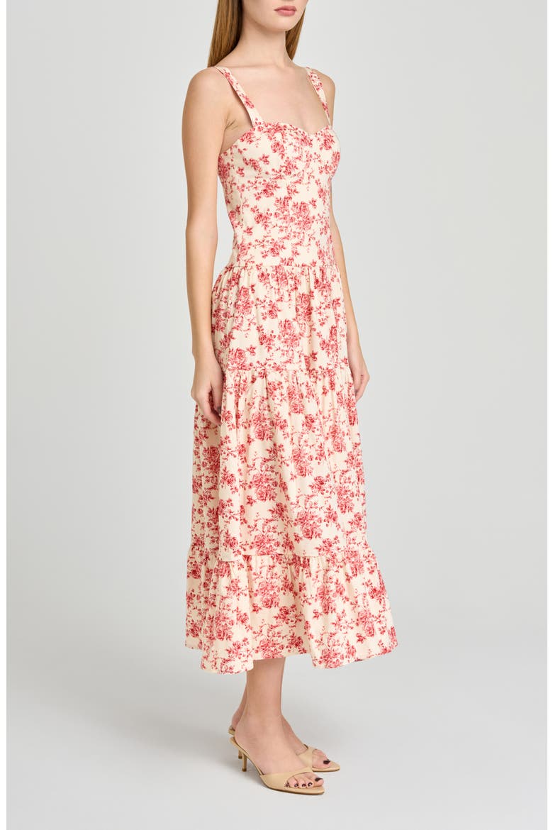 Melinda Floral Print Sleeveless Maxi Dress, Alternate, color, RED TOILE
