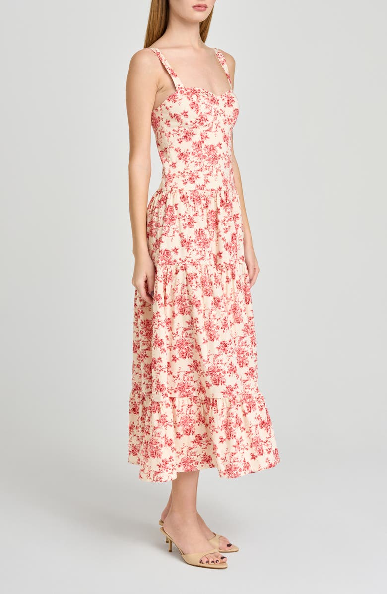 WAYF Melinda Floral Print Sleeveless Maxi Dress, Alternate, color, Red Toile