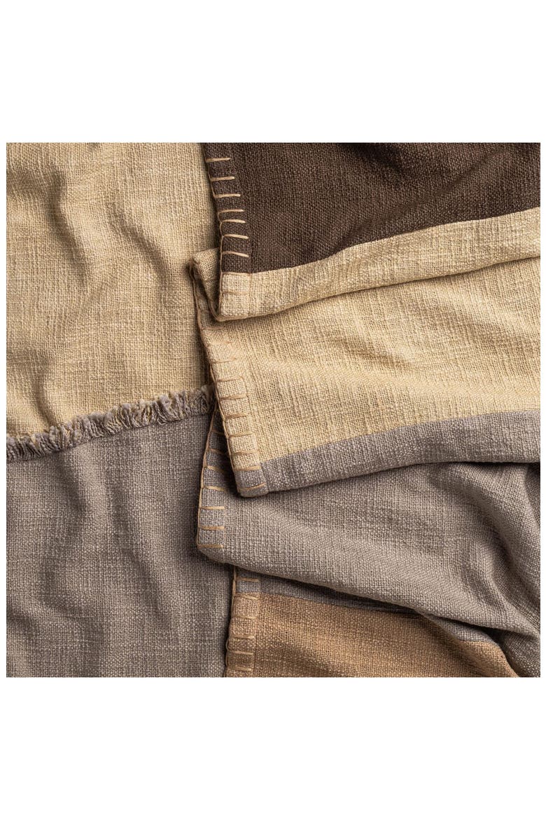 Stitchscape Fringe Throw Blanket, Alternate, color, BROWN