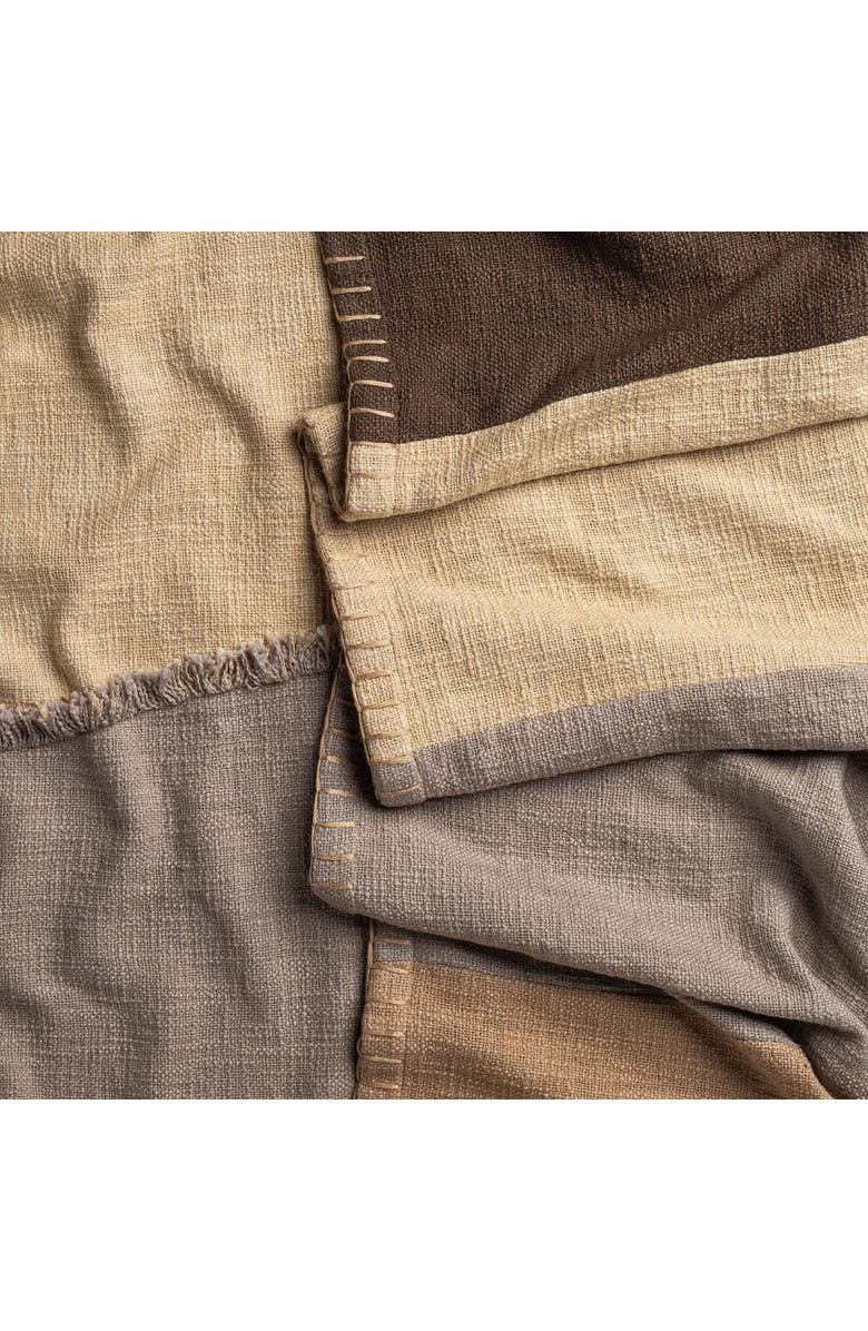 CRANE HOME Stitchscape Fringe Throw Blanket, Alternate, color, Brown