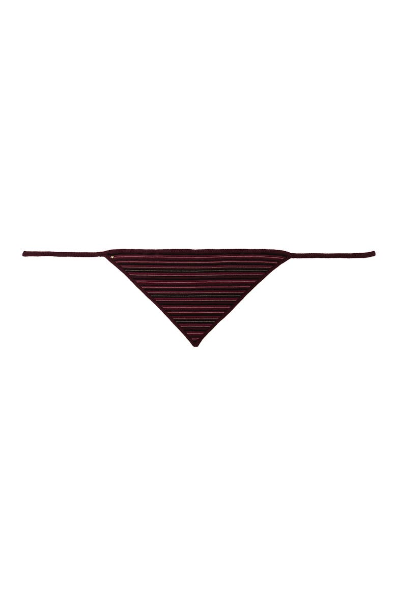 Garter Stripe Knit Triangle Scarf, Alternate, color, MIDNIGHT WINE MULTI