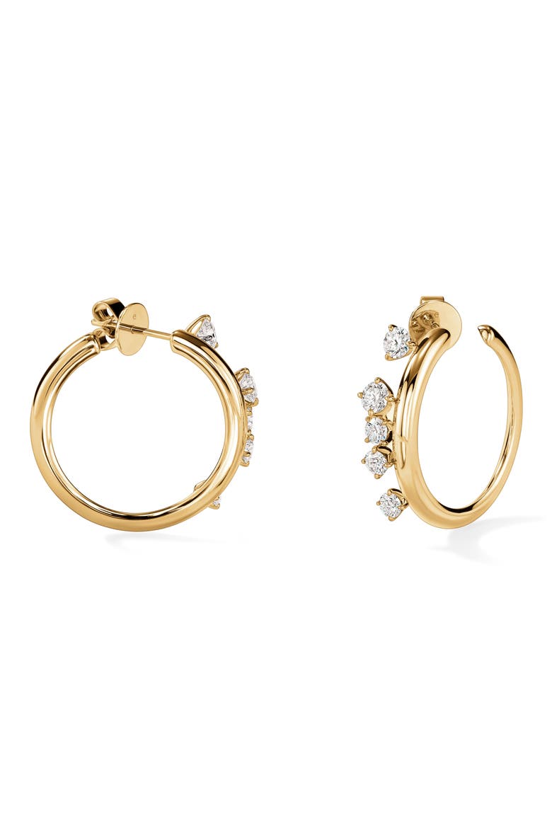 Barre Small Floating Hoop Earrings, Alternate, color, YELLOW GOLD/ DIAMOND