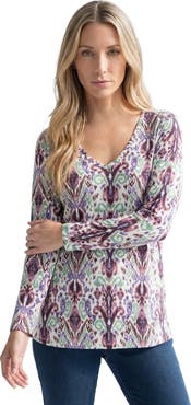 Roaman's Plus Size Ultimate Long Sleeve V Neck Tee