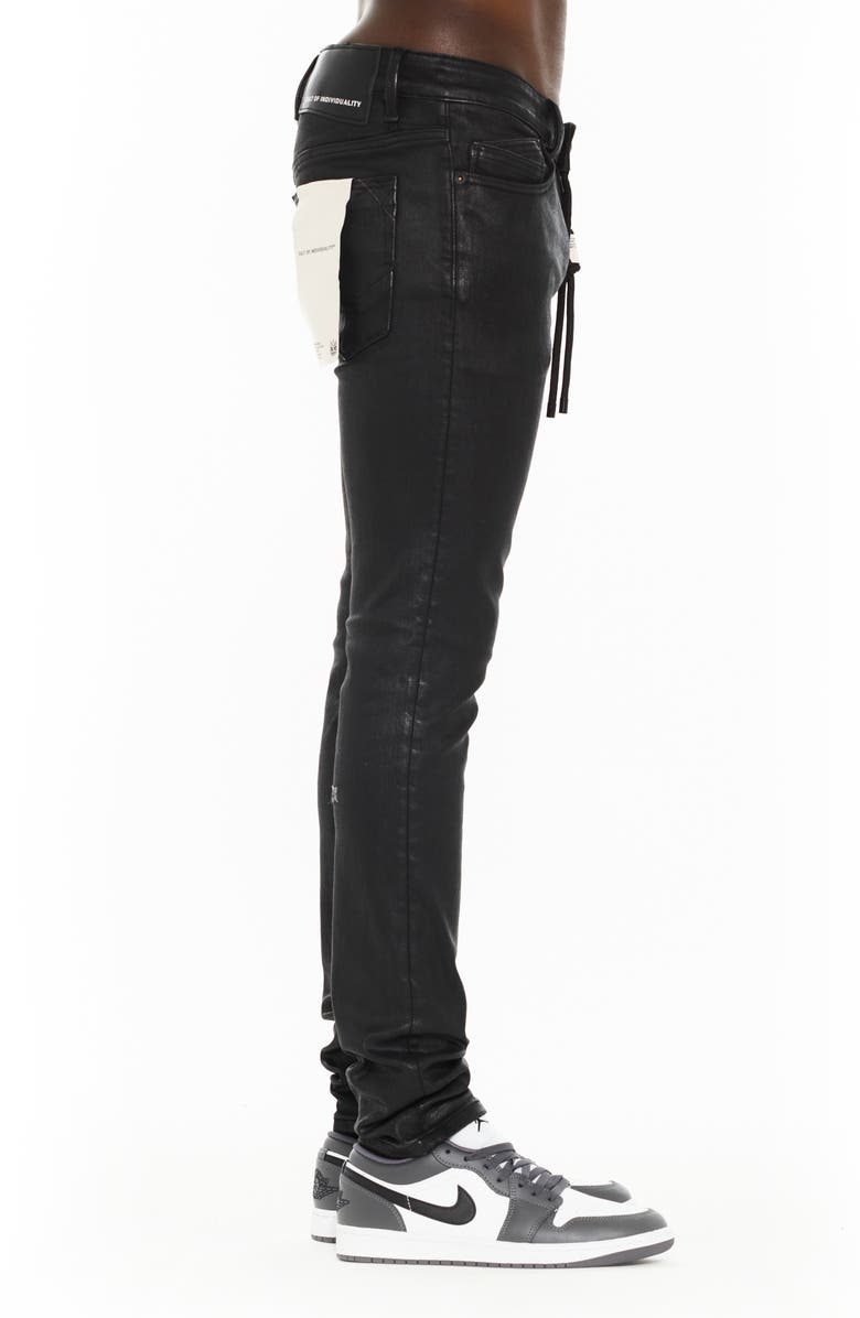 Cult of Individuality Punk 601 Coated Super Skinny Jeans, Alternate, color, Black Coated