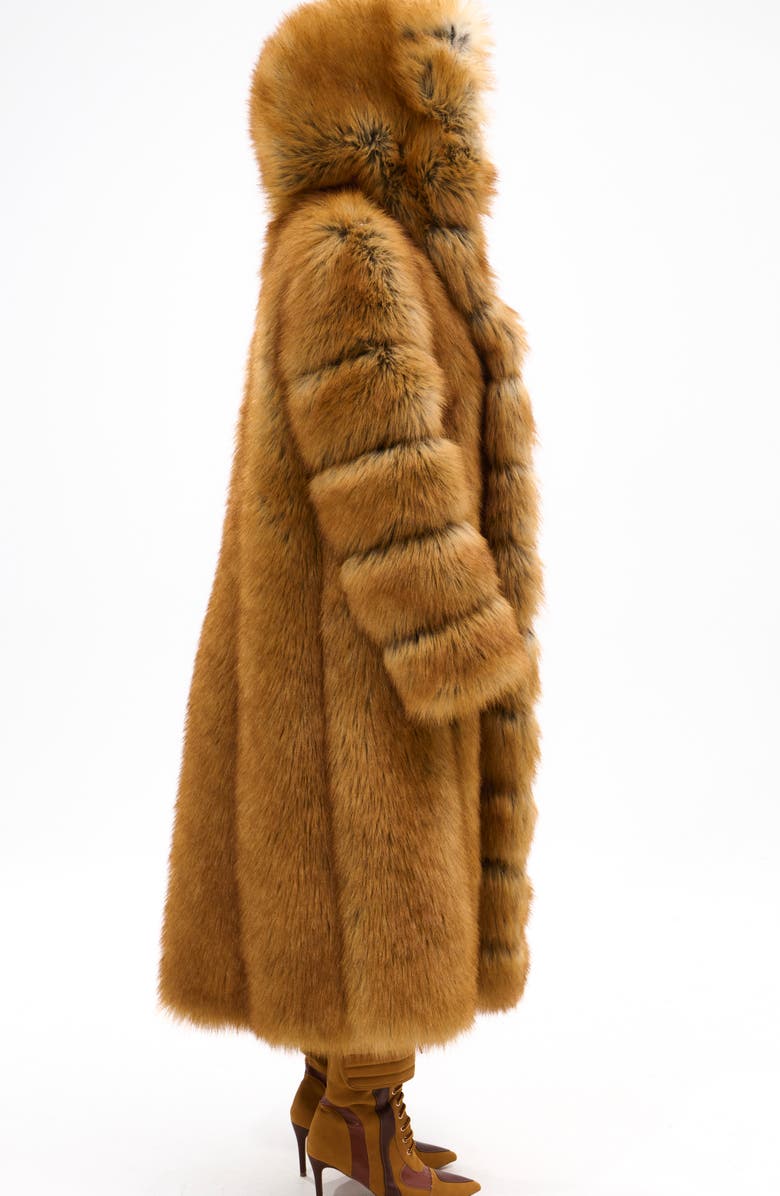 AZALEA WANG Elizabeth Faux Fur Coat, Alternate, color, Tan