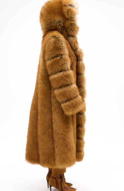 Azalea Wang Elizabeth Faux Fur Coat In Brown