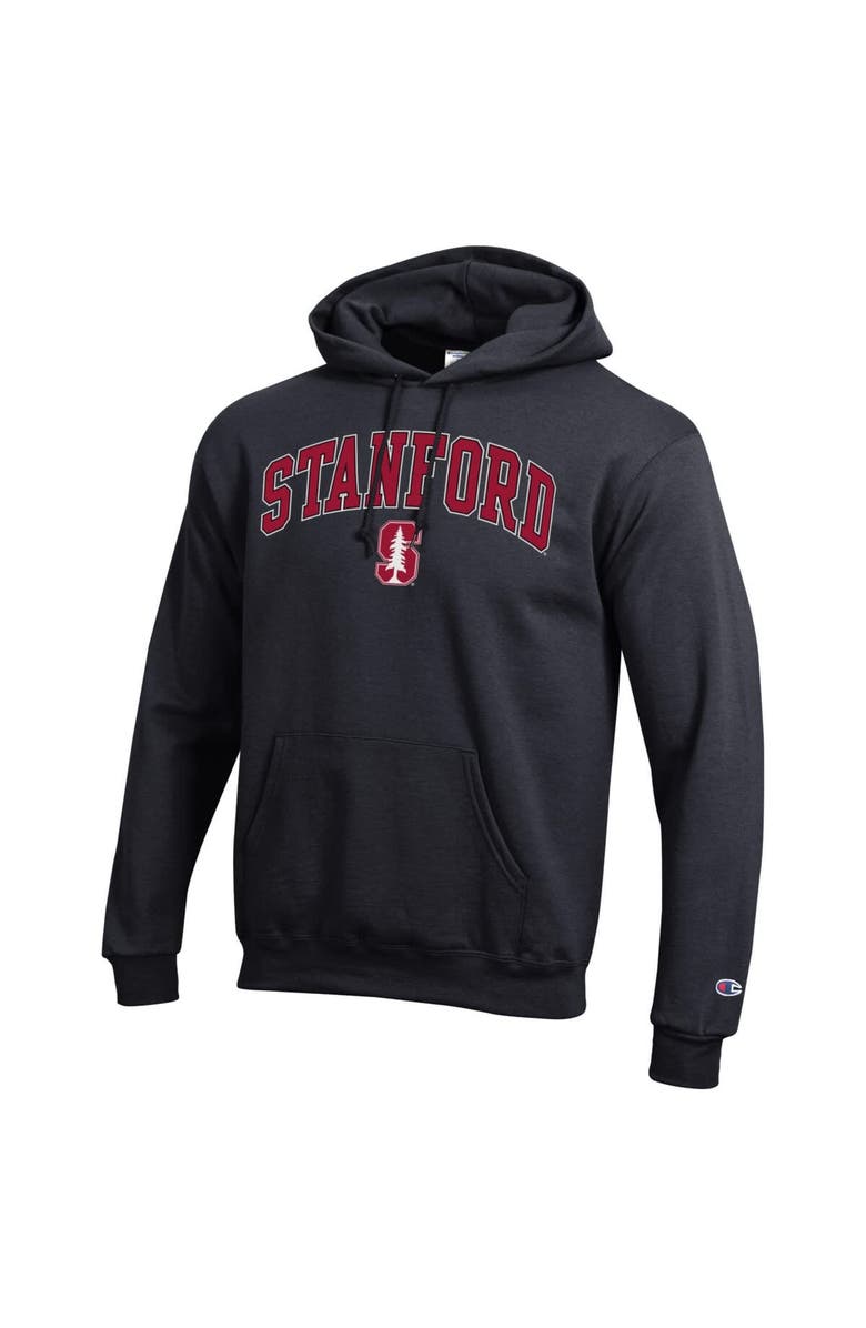 Champion Men's Champion Black Stanford Cardinal Arch Over Logo Pullover Hoodie, Alternate, color, Black
