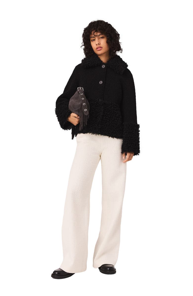 maje Curly jacket, Main, color, Black