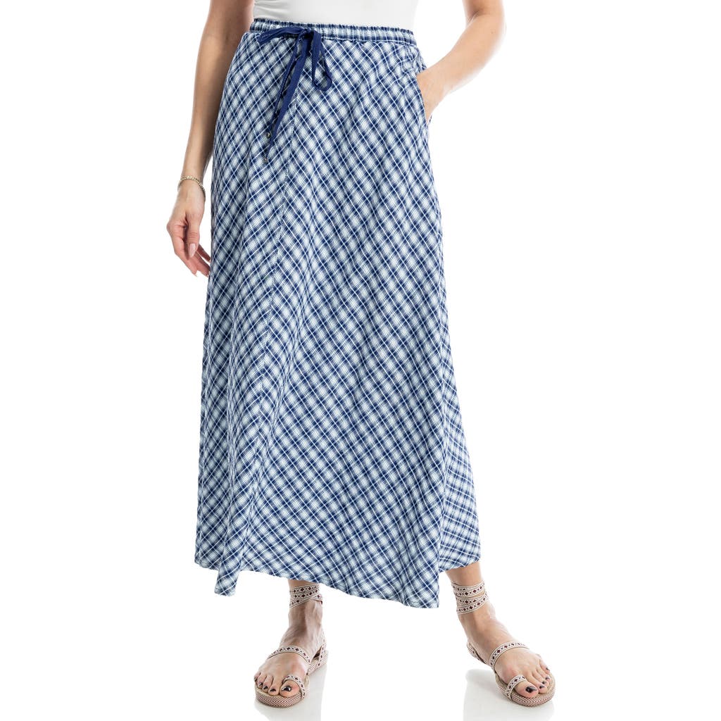 Shop Max Studio Plaid Drawstring Pull-on Maxi Skirt