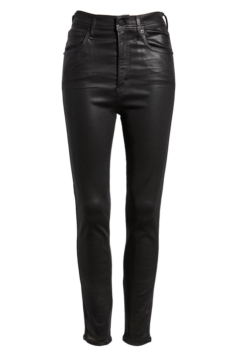 Roxanne Faux Leather High Waist Ankle Skinny Pants, Alternate, color, BLACK LEATHERETTE