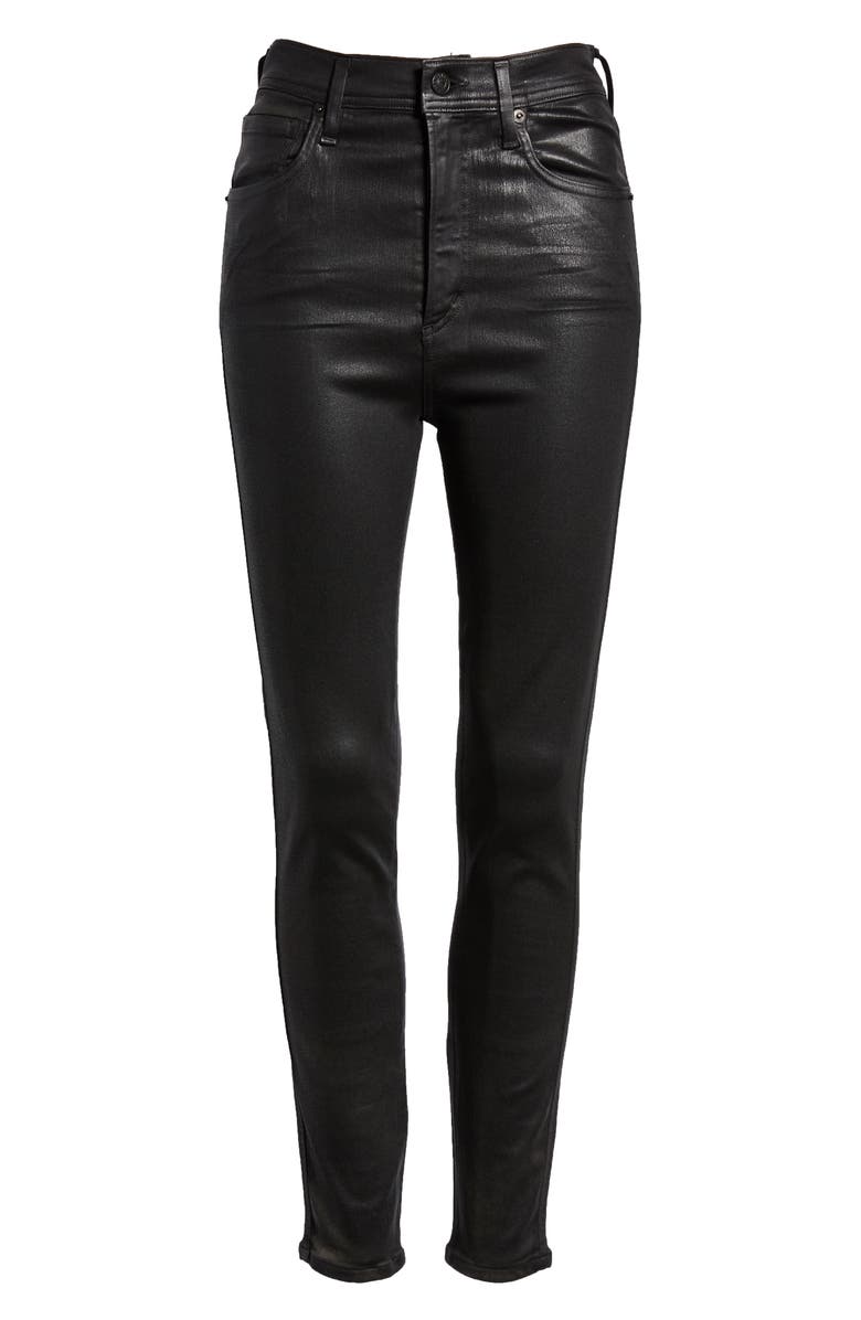 AGOLDE Roxanne Faux Leather High Waist Ankle Skinny Pants, Alternate, color, 