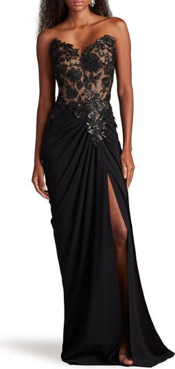 Tadashi Shoji Sequin Embroidered Strapless Gown | Nordstrom
