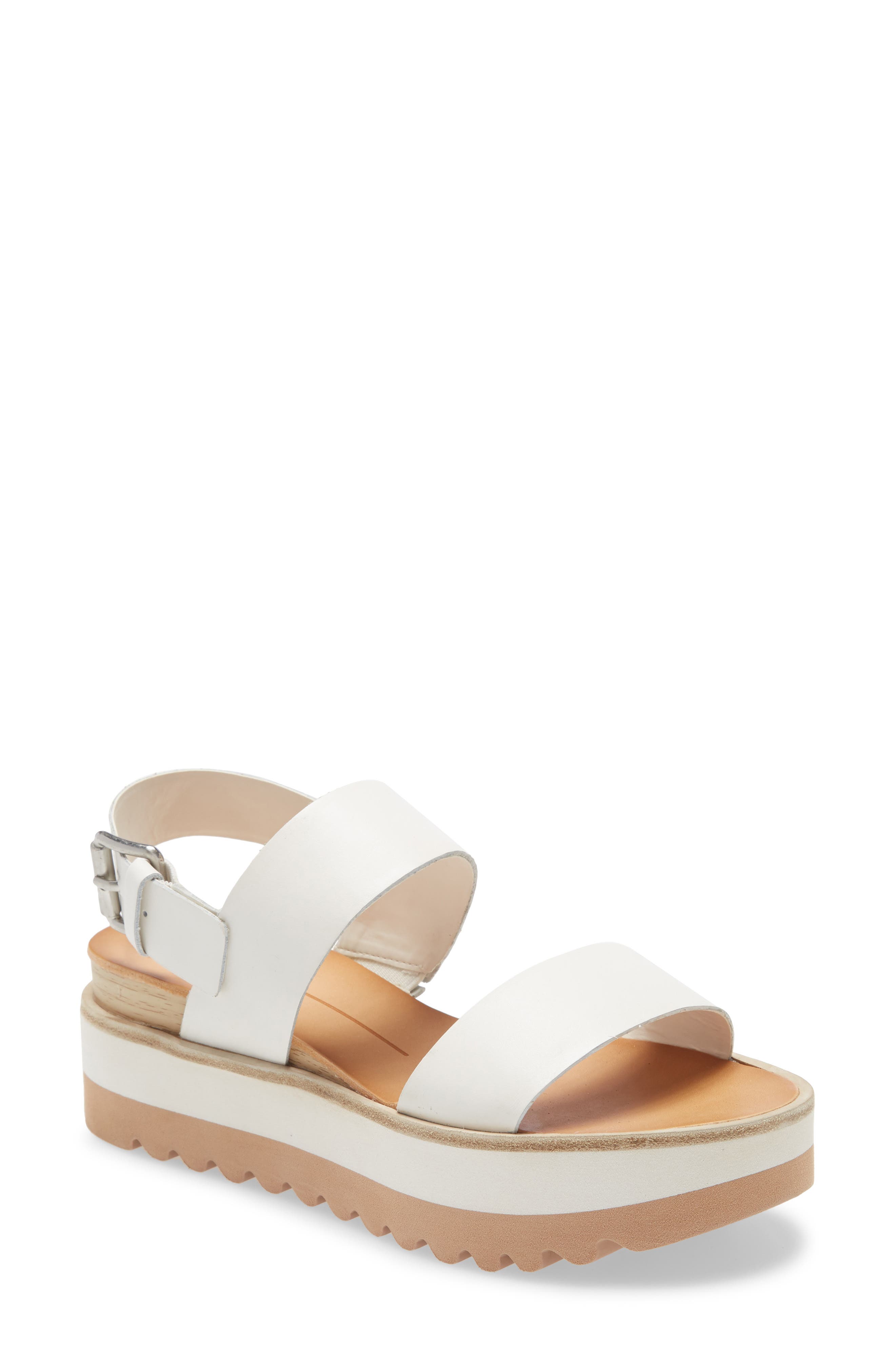 Moxie Platform Wedge Sandal, Main, color, WHITE