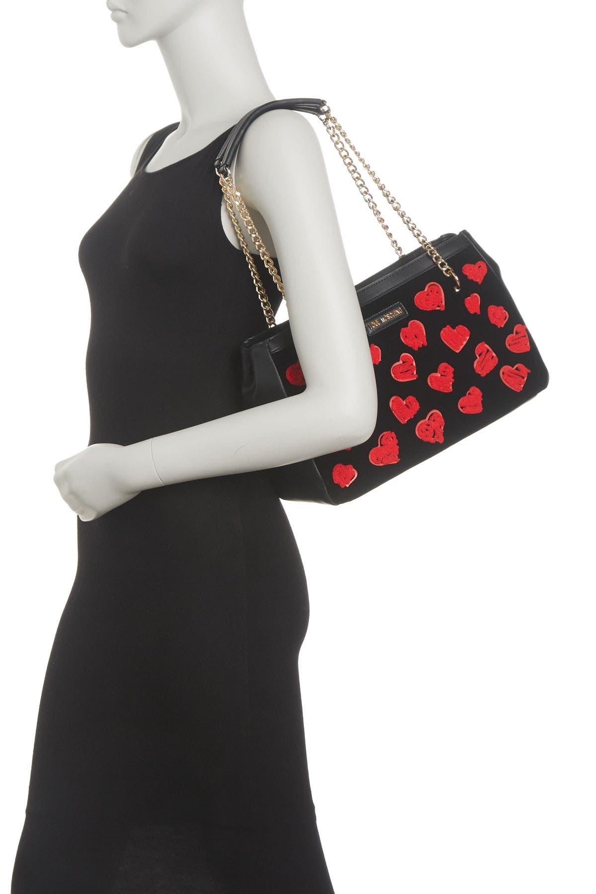 Love Moschino Scribble Heart Shoulder Bag, Main, color, 