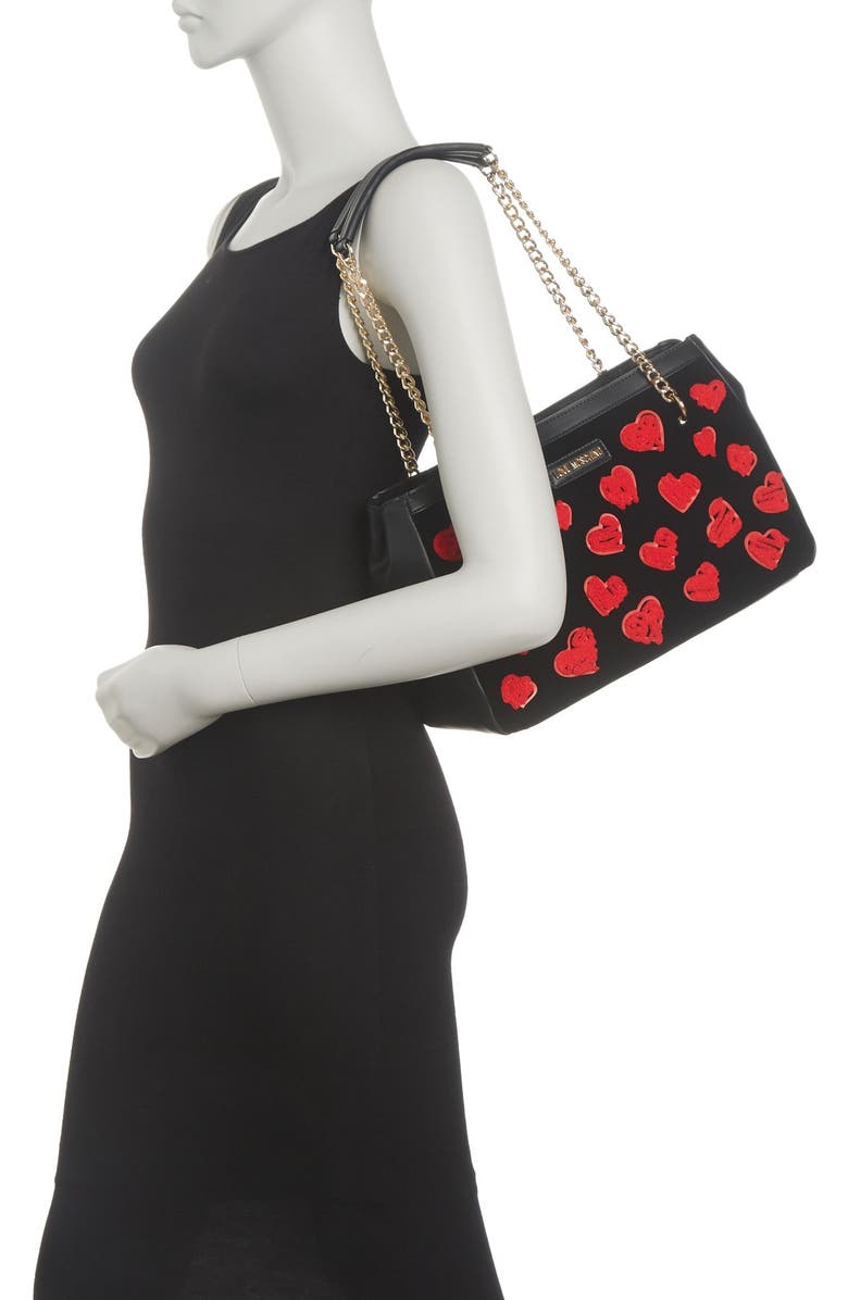 Love Moschino Scribble Heart Shoulder Bag, Main, color,