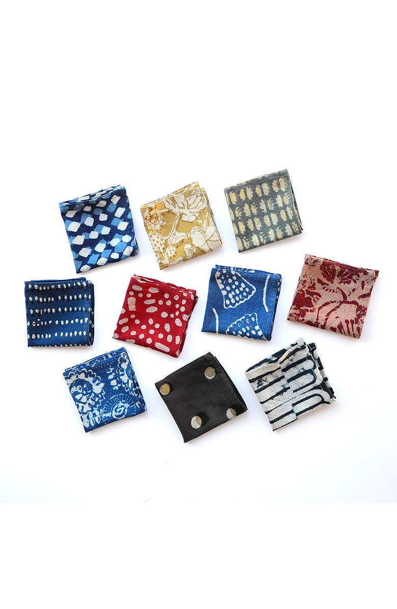 Ichcha Reusable Cotton Cocktail Napkins 8x8 in, Alternate, color, Multi