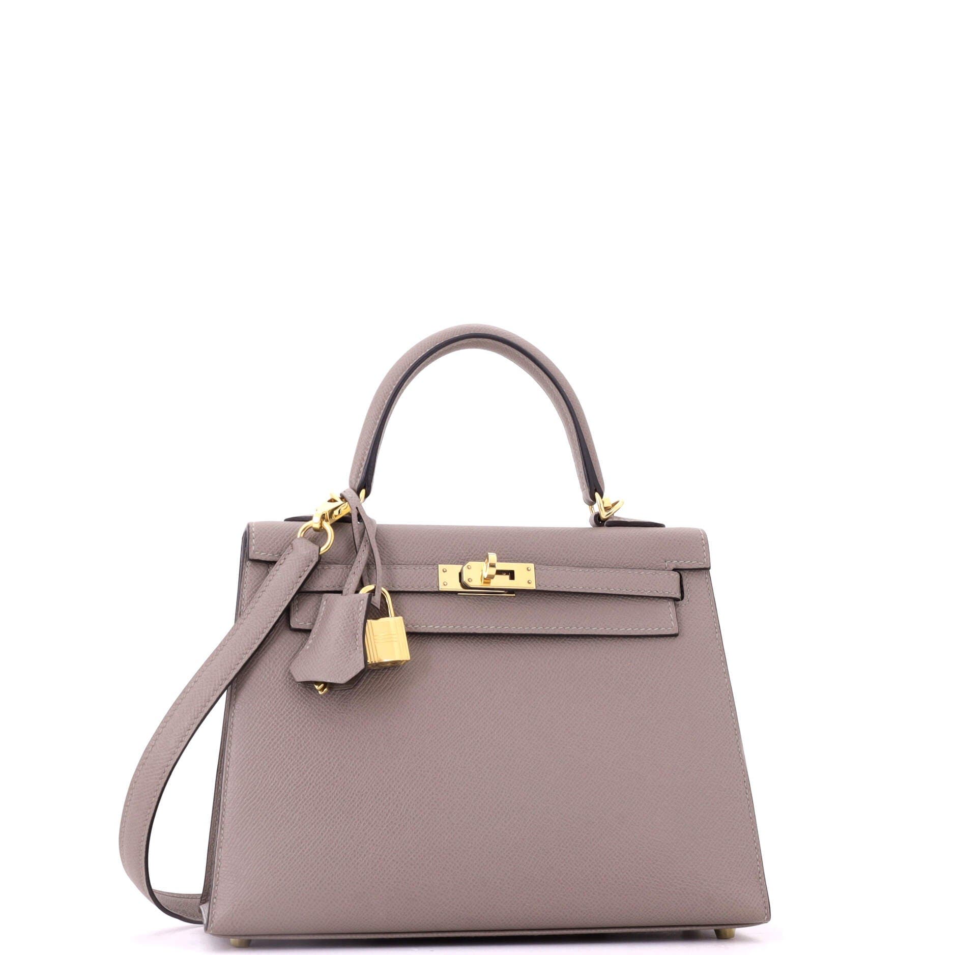 Pre-Owned Hermes Kelly Handbag Grey Epsom with Gold Hardware 25, Alternate, color, Gris Asphalte