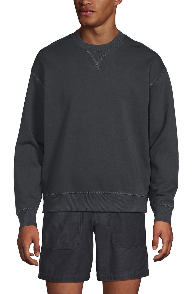 Lands' End Long Sleeve French Terry Vintage Wash Crewneck Sweatshirt, Main, color, 