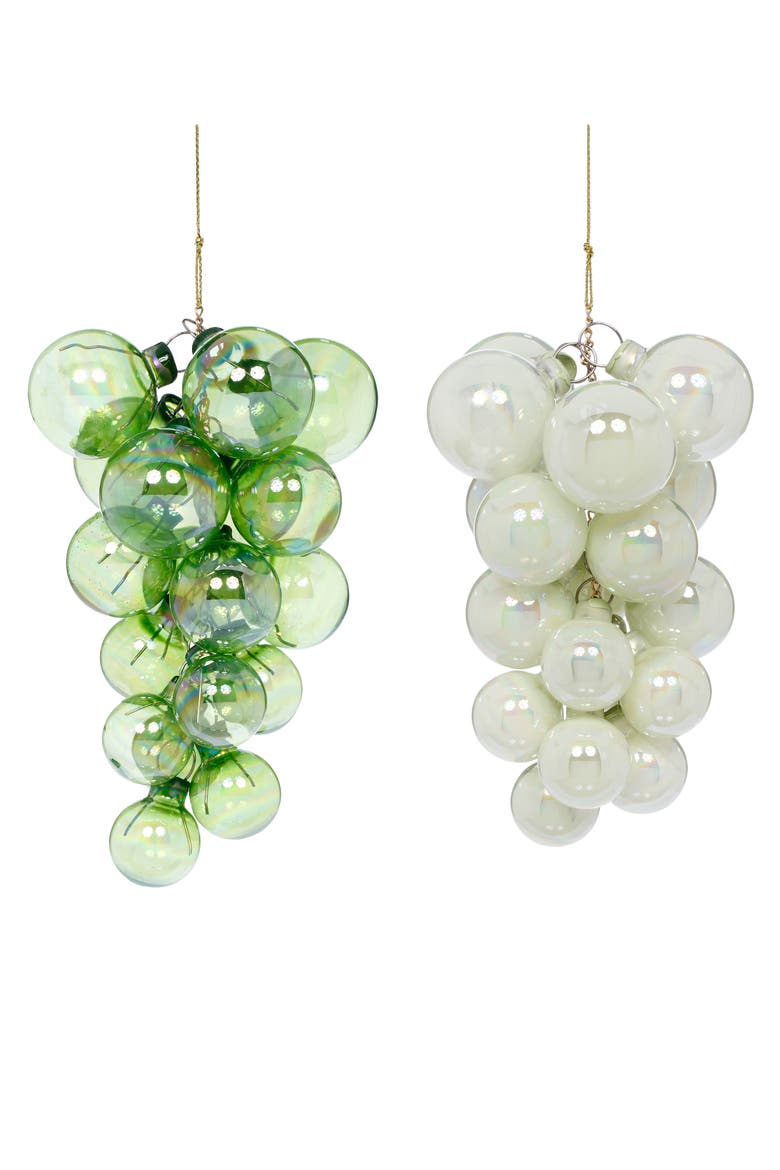 Pearl Grape Cluster Ornament, Set of 6, Main, color, Light Green