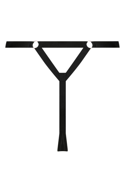 Hunkemoller Hunkemöller Tara Embroidered Strappy G-string Thong In Black