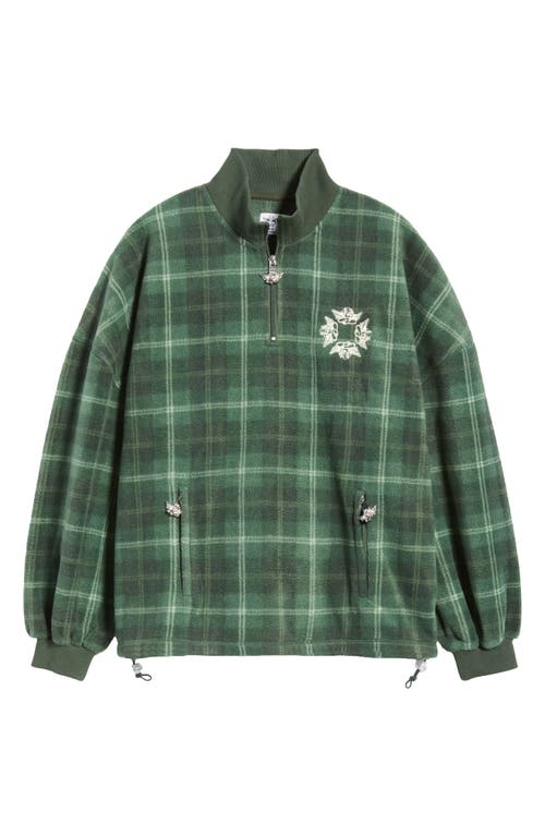 Boys Lie Heavenly Logo Detail Half-zip Pullover In Green