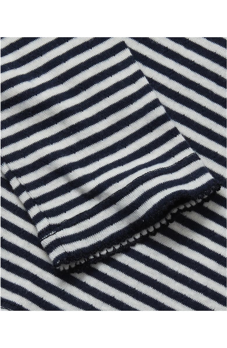 Lands' End Girls Long Sleeve Pointelle Knit Shirt, Alternate, color, Navy/Cream Ditsy Stripe