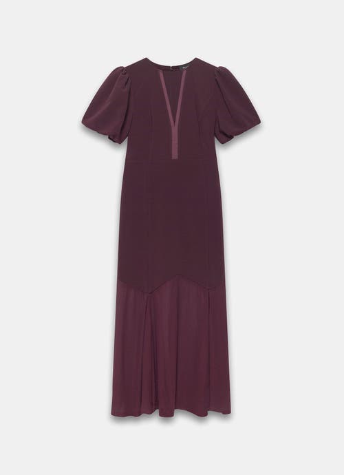 Mint Velvet Sheer Detail Maxi Dress In Burgundy