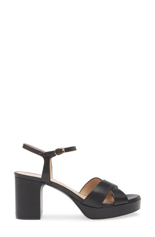 Stuart Weitzman Dayna Ankle Strap Platform Sandal In Black