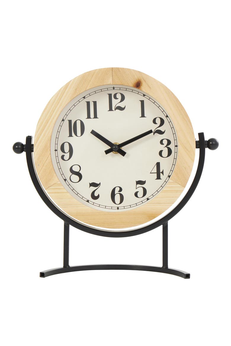 Modern Light Brown Wood Clock, Main, color, LIGHT BROWN