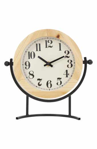 VIVIAN LUNE HOME Modern Light Brown Wood Clock