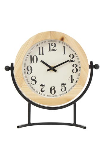 Vivian Lune Home Modern Light Brown Wood Clock In Light Brown