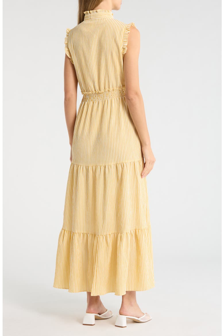 Stripe Ruffle Sleeveless Tiered Maxi Dress, Alternate, color, YELLOW