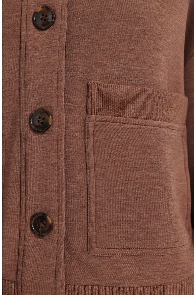 Sabrina DoubleSoft® Button-Up Sweatshirt, Alternate, color, GOLDEN BRONZE MARL