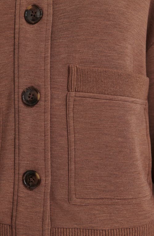 Varley Sabrina Doublesoft® Button-up Sweatshirt In Brown