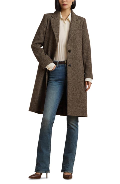 Wool Blend Tweed Coat