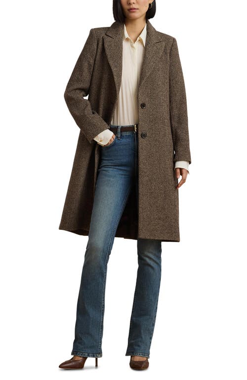 Ralph Lauren Lauren  Wool Blend Tweed Coat In Gray
