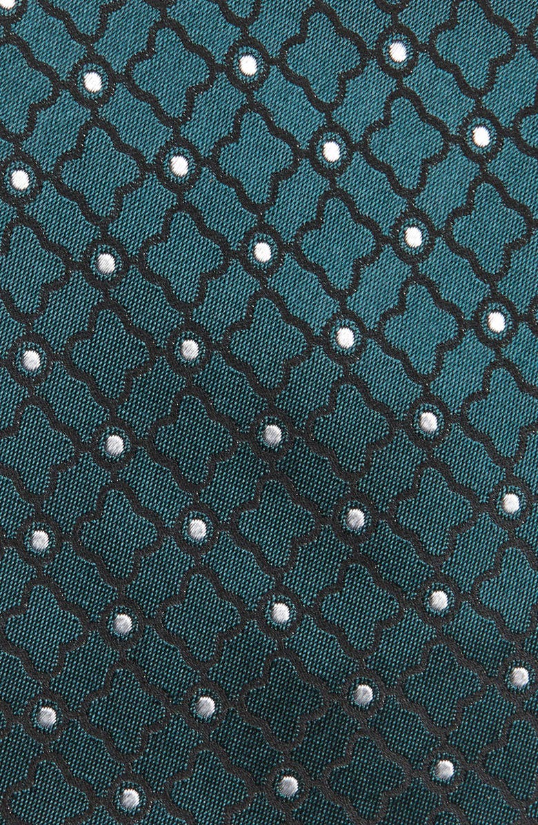 ZEGNA TIES Dot Quatrefoil Mulberry Silk Tie, Alternate, color, Green