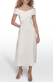Donna Karan New York Off the Shoulder Midi Dress