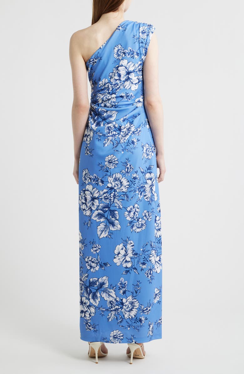 Vince Camuto Toile One-Shoulder Scuba Crepe Column Gown, Alternate, color, Blue