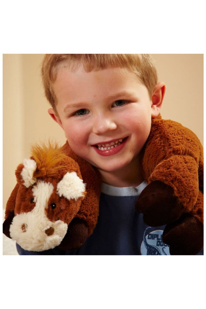 Horse Plush Neck Wrap, Main, color, Dark Brown