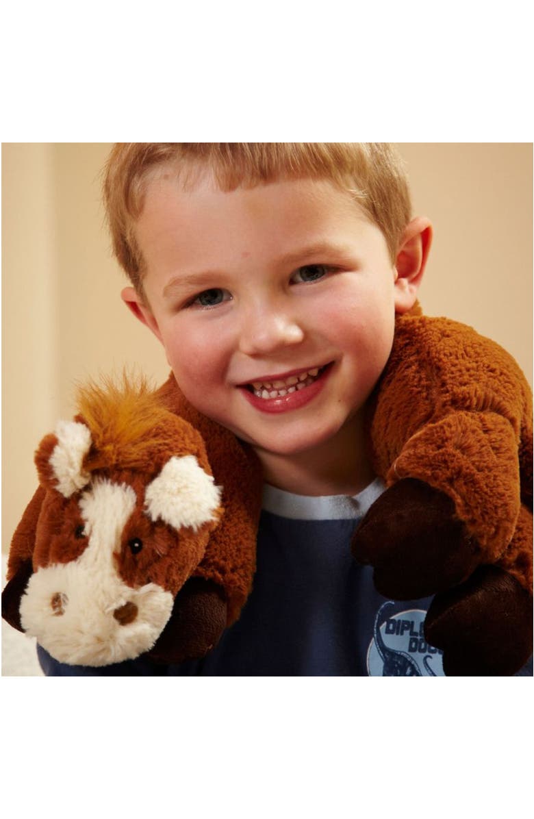 Warmies Horse Plush Neck Wrap, Main, color, Dark Brown